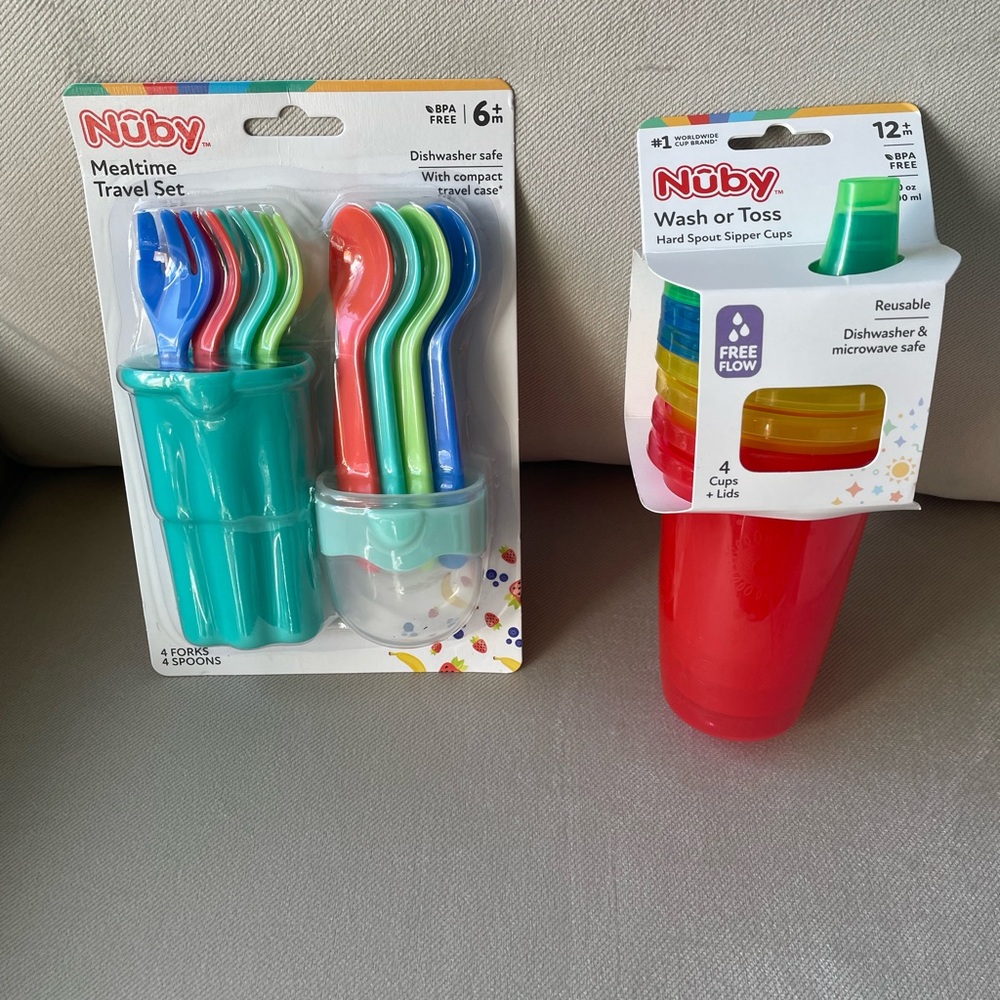 Baby feeding utensils and sippy cups